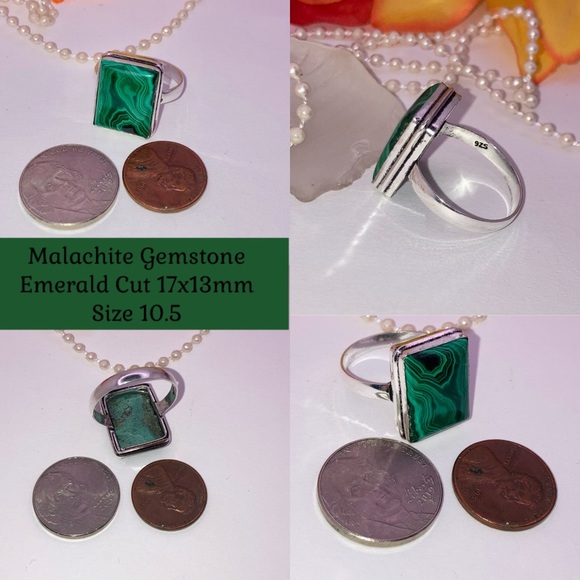 AWESOME! Malachite Gemstone Dainty Handmade Ring - Picture 5 of 5